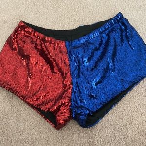 New Harley Quinn style sequin shorts